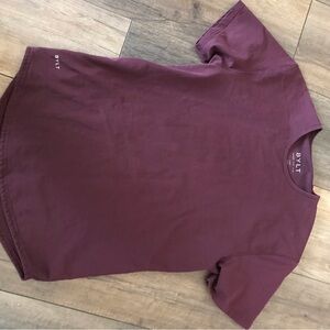 BYLT Basics Drop-Cut LUX Men’s Short Sleeve T-Shirt Size L Burgundy Maroon EUC